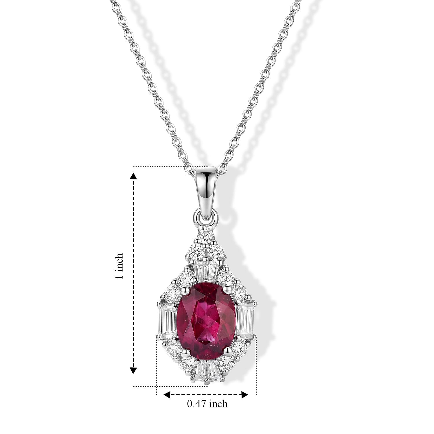Certified and Appraised D'Joy Premium Usambara Color Change Garnet and Moissanite 3.10 ctw Pendant Necklace in Rhodium Over Sterling Silver 18 Inches