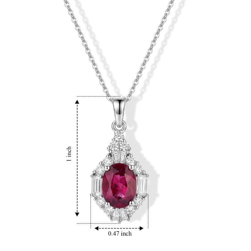 Certified and Appraised D'Joy Premium Usambara Color Change Garnet and Moissanite 3.10 ctw Pendant Necklace in Rhodium Over Sterling Silver 18 Inches