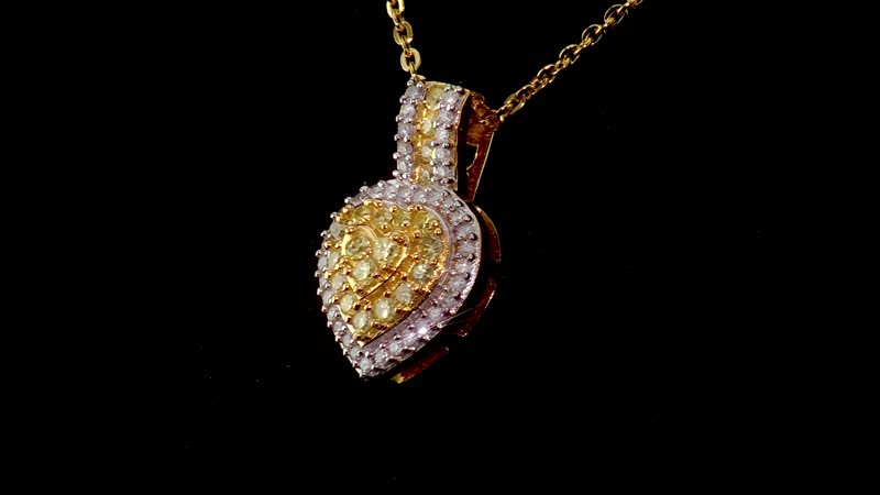 D''Joy Yellow and White Diamond 0.35 ctw Pendant Necklace in 18K Vermeil Yellow Gold Over Sterling Silver 20 Inches