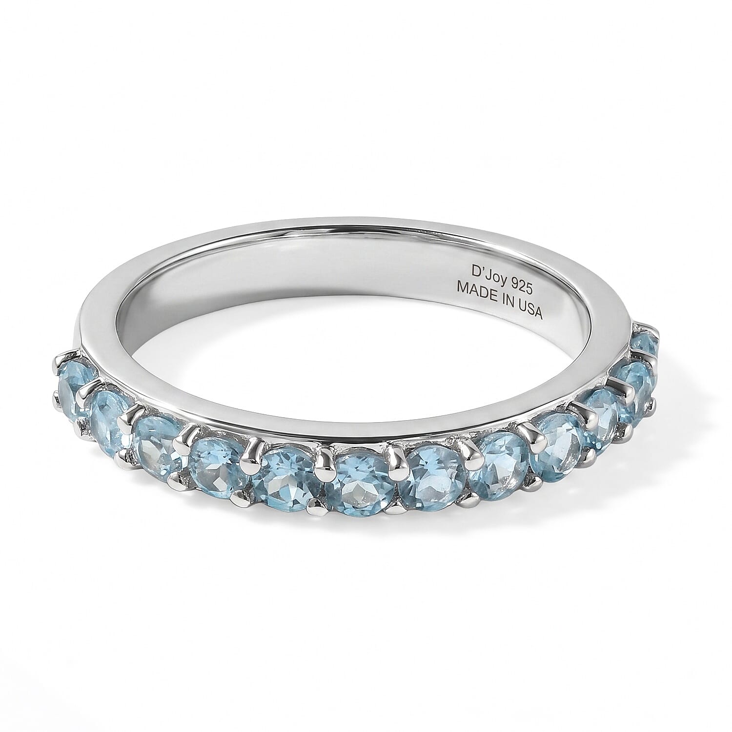 D'Joy AAA Apatite, Fresh Water Pearl and Moissanite 1.65 ctw Set of 4 Ring in Rhodium Over Sterling Silver (Size 7.0)