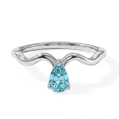 D'Joy AAA Apatite, Fresh Water Pearl and Moissanite 1.65 ctw Set of 4 Ring in Rhodium Over Sterling Silver (Size 7.0)