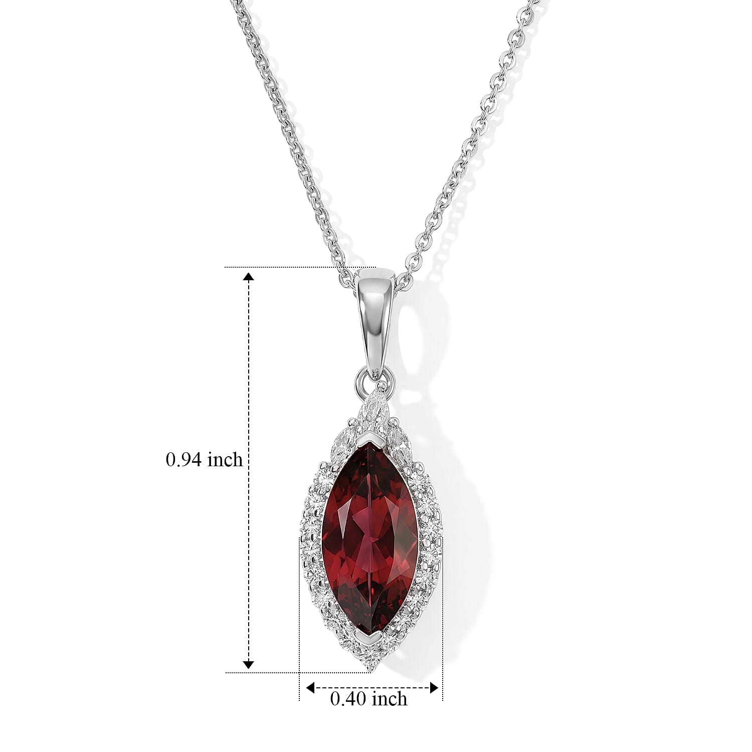 Certified and Appraised D'Joy Premium Usambara Color Change Garnet and Moissanite 2.50 ctw Pendant Necklace in Rhodium Over Sterling Silver 18 Inches