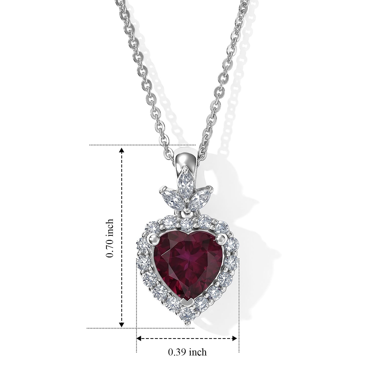 D'Joy Premium Usambara Color Change Garnet and Moissanite 1.90 ctw Pendant Necklace in Rhodium Over Sterling Silver 18 Inches