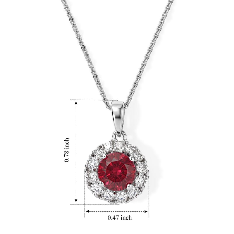 D'Joy Premium Usambara Color Change Garnet and Moissanite 2.20 ctw Pendant Necklace in Rhodium Over Sterling Silver 18 Inches