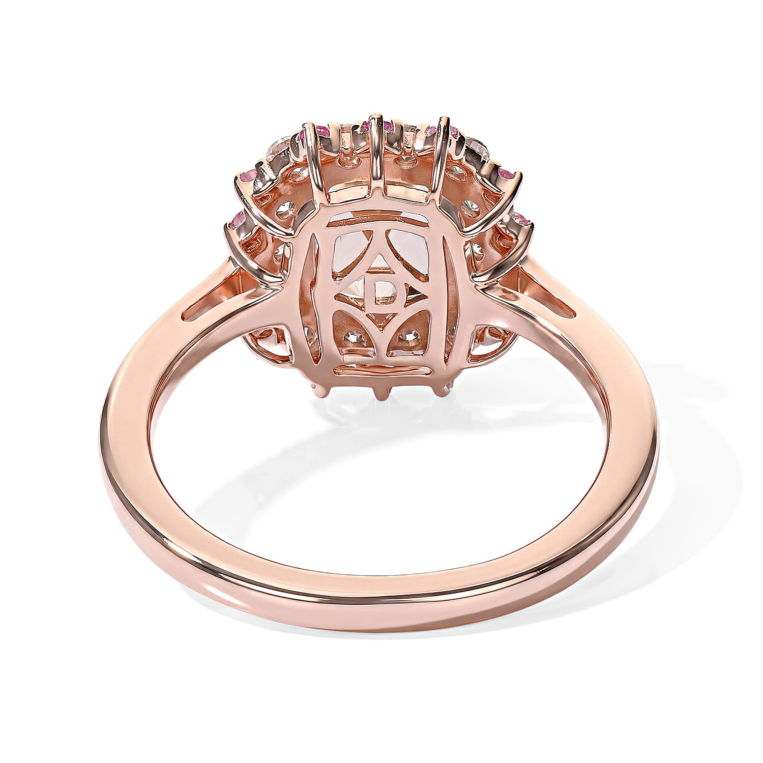 D'Joy Premium Marropino Morganite and Multi Gemstone 1.90 ctw Pendant Necklace in 18K Vermeil Rose Gold Over Sterling Silver 20 Inches