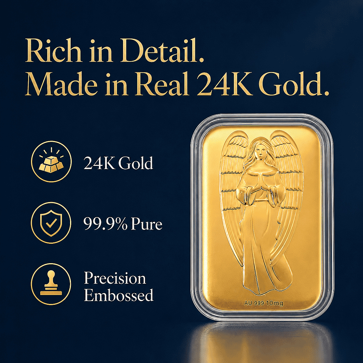 Set of 6 - Angel Blessings Heaven's Whisper, Captured in 24K Gold