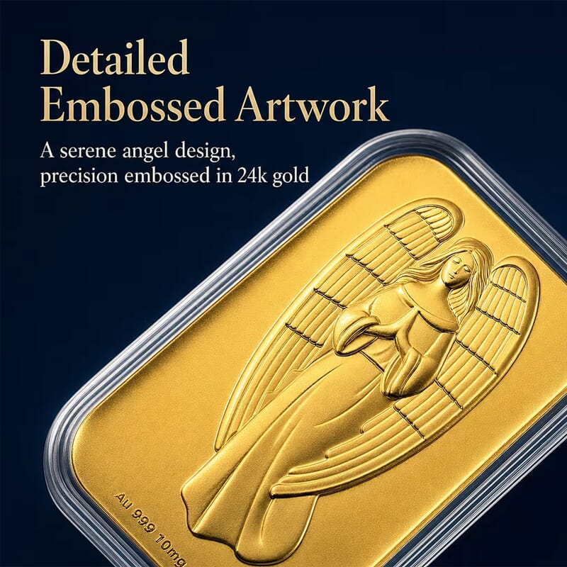 Set of 6 - Angel Blessings Heaven's Whisper, Captured in 24K Gold