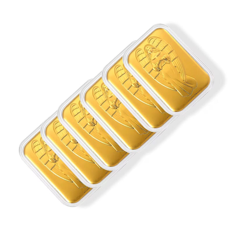 Set of 6 - Angel Blessings Heaven's Whisper, Captured in 24K Gold