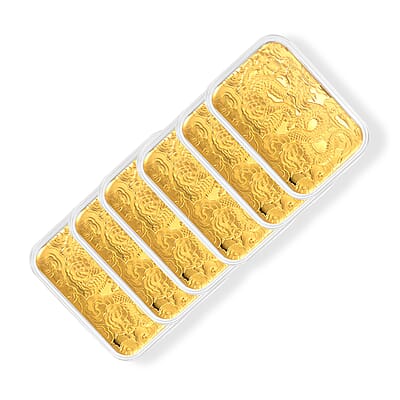 Set of 6 - Dragon's Fortune Power and Prosperity, Struck in Pure Gold