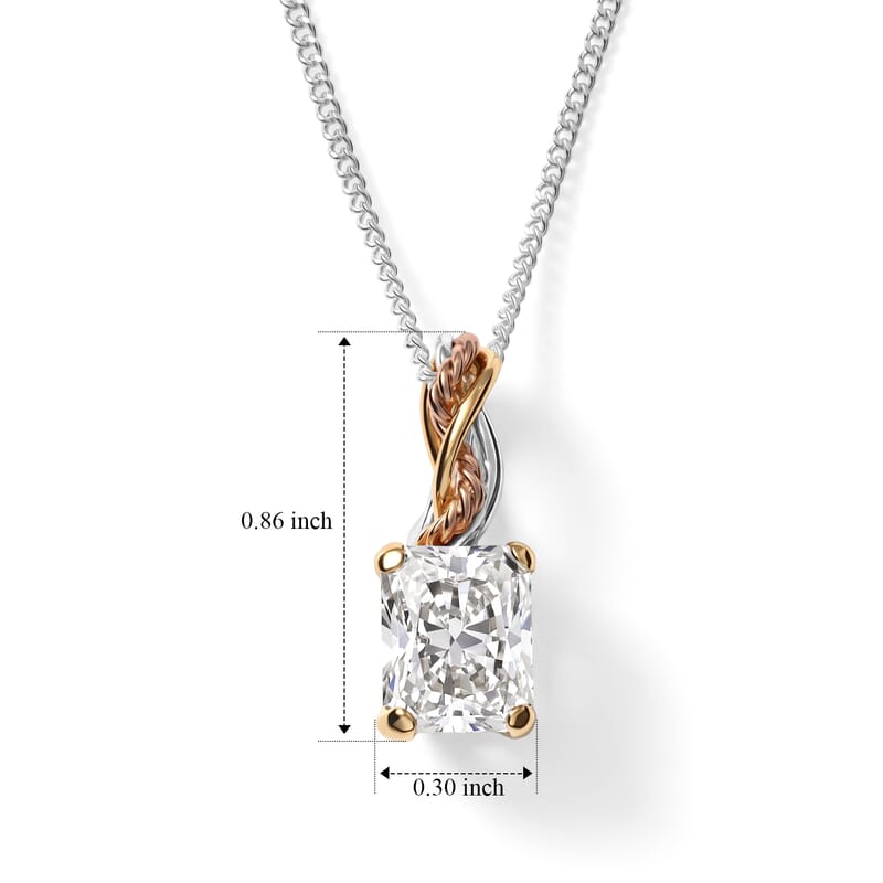 D'Joy Moissanite 3.50 ctw Forever Infinity Pendant Necklace in 22K YRG and Rhodium Over Sterling Silver 20 Inches
