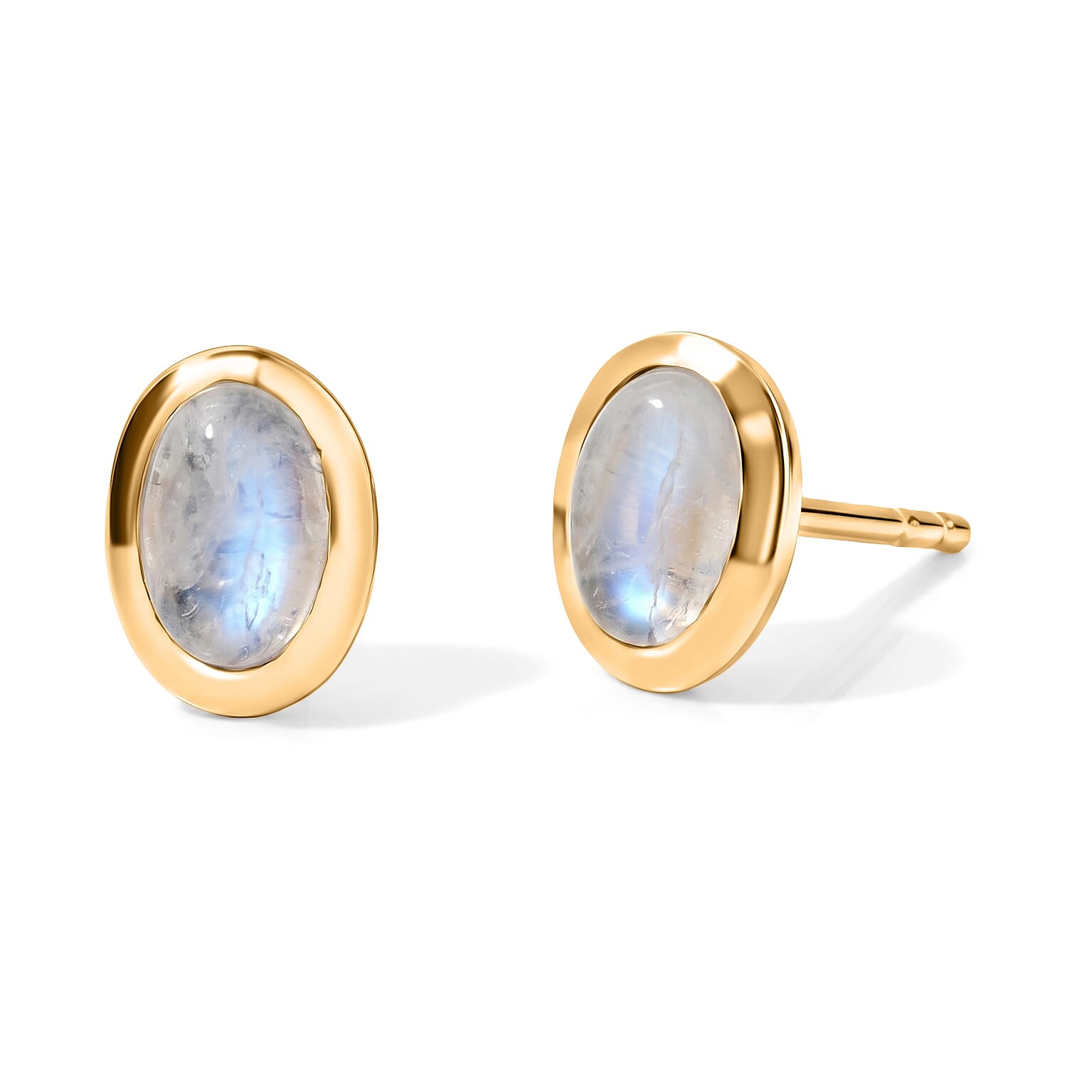 D'Joy Moon Glow Moonstone 1.15 ctw and Freshwater Pearl Set of 2 Earrings in 18K Vermeil YG Over Sterling Silver