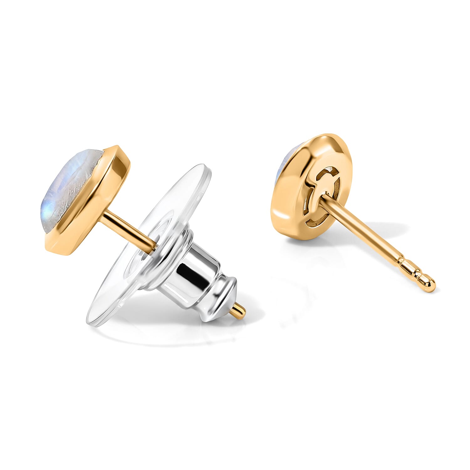 D'Joy Moon Glow Moonstone 1.15 ctw and Freshwater Pearl Set of 2 Earrings in 18K Vermeil YG Over Sterling Silver