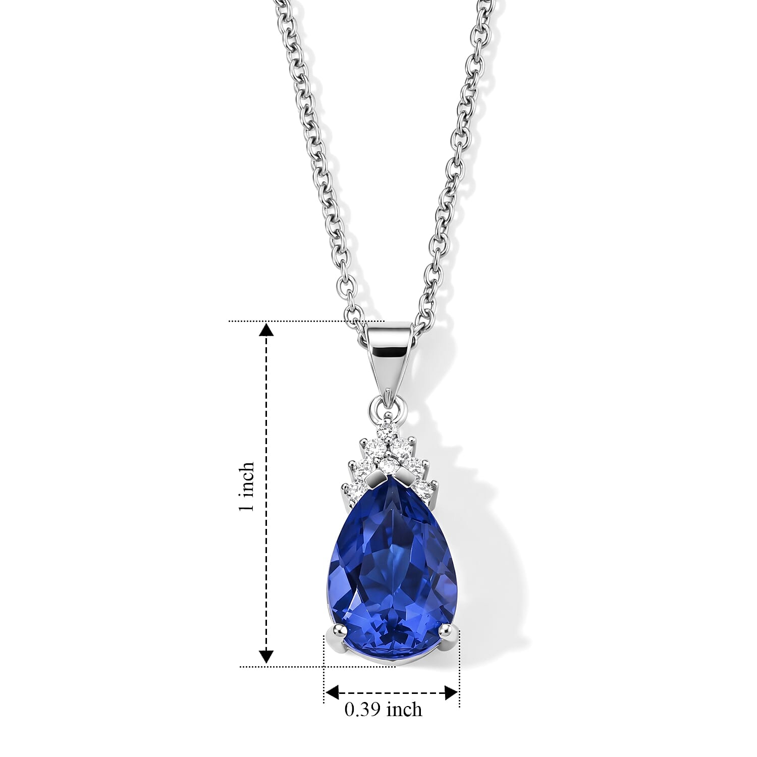 EverTrue Color Change Fluorite and Moissanite 5.10 ctw Pendant in Platinum Bond with Stainless Steel Necklace 20 Inches
