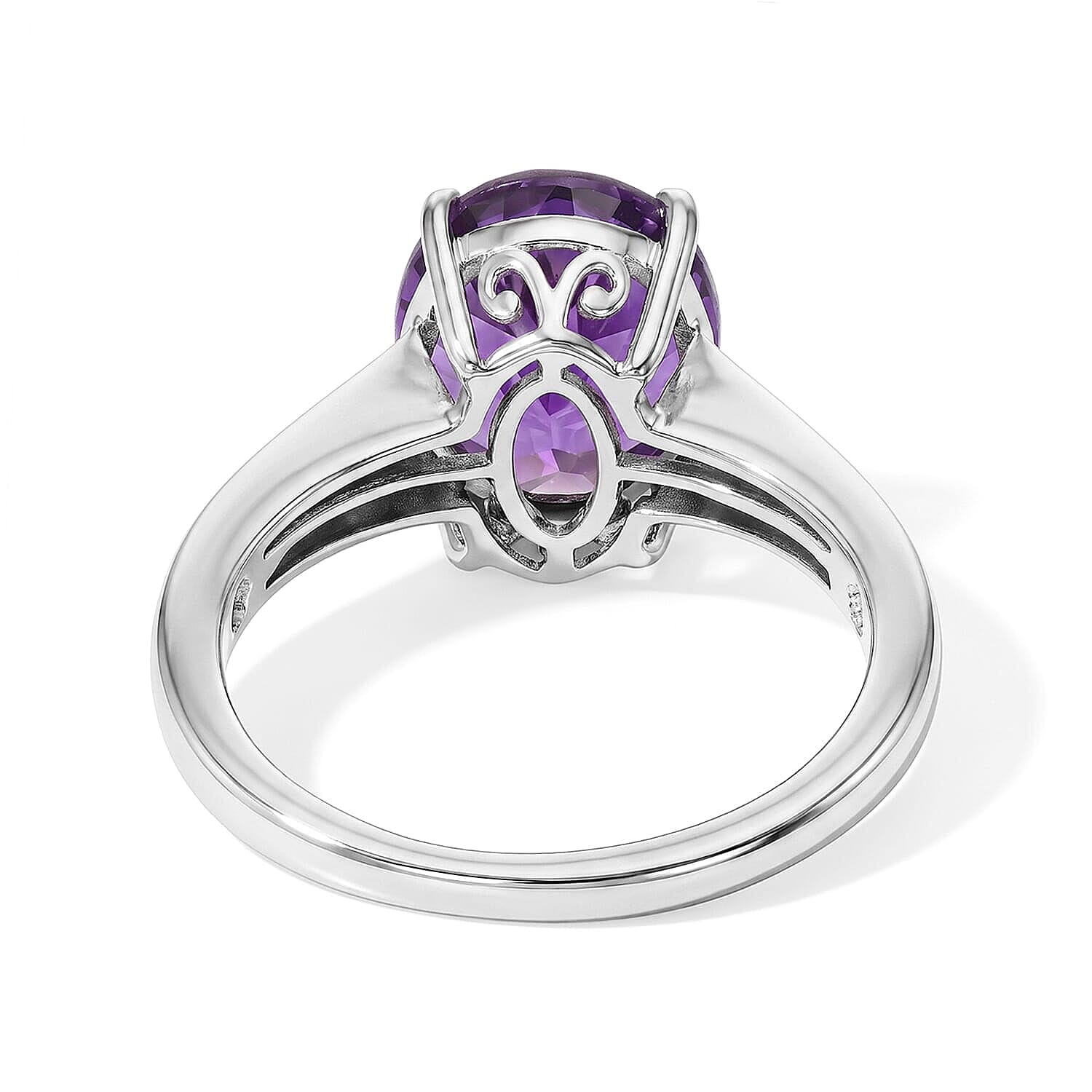 EverTrue African Amethyst 8.80 ctw Autumn Set of 3 Earrings, Ring (Size 8.0) and Pendant in Platinum Bond with Stainless Steel Necklace 20 Inches