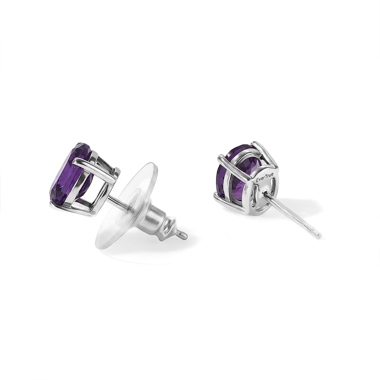 EverTrue African Amethyst 8.80 ctw Autumn Set of 3 Earrings, Ring (Size 8.0) and Pendant in Platinum Bond with Stainless Steel Necklace 20 Inches