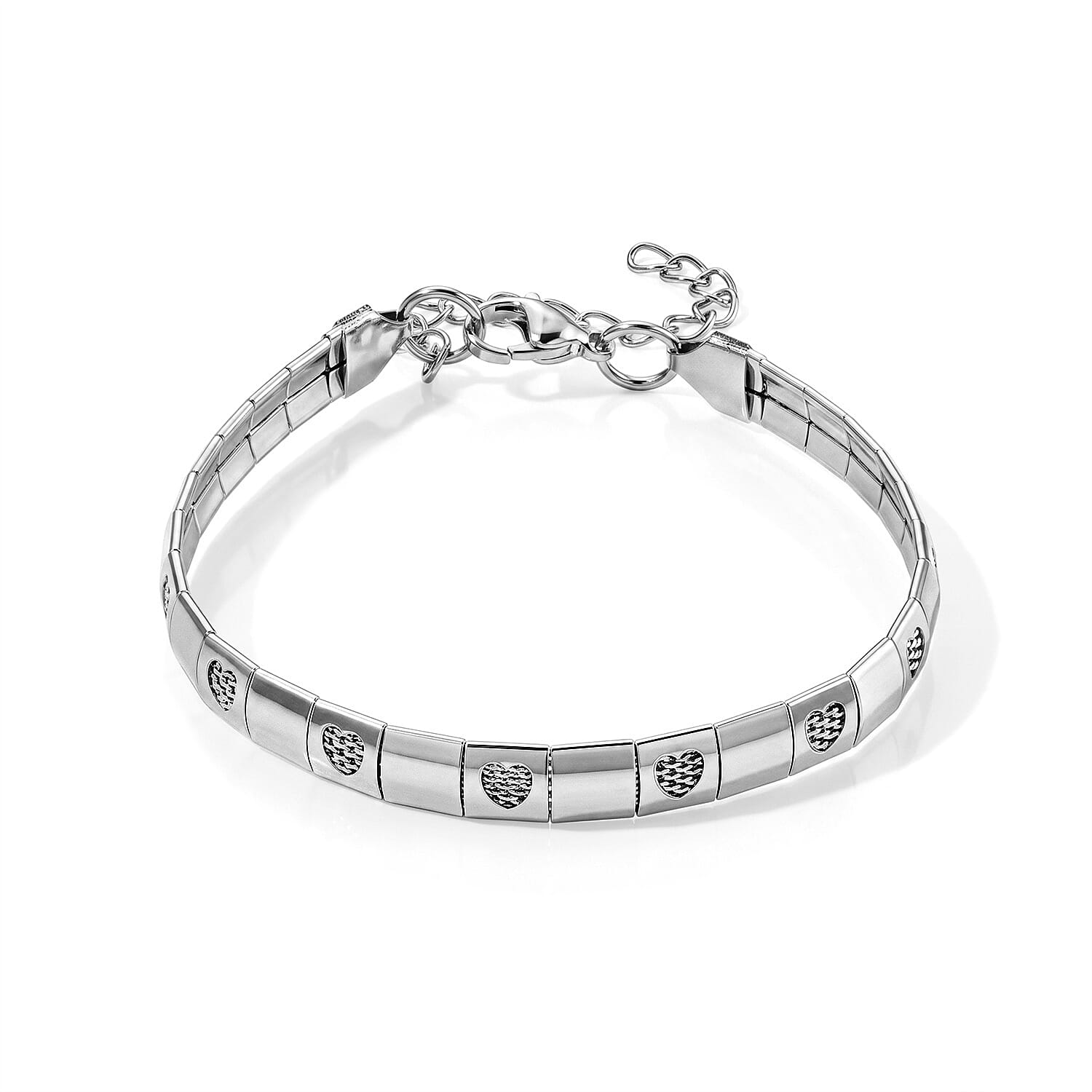 2 Piece Set - Fancy Necklace (20-22 Inches) and Bracelet (7.5-9.5In) in Stainless Steel