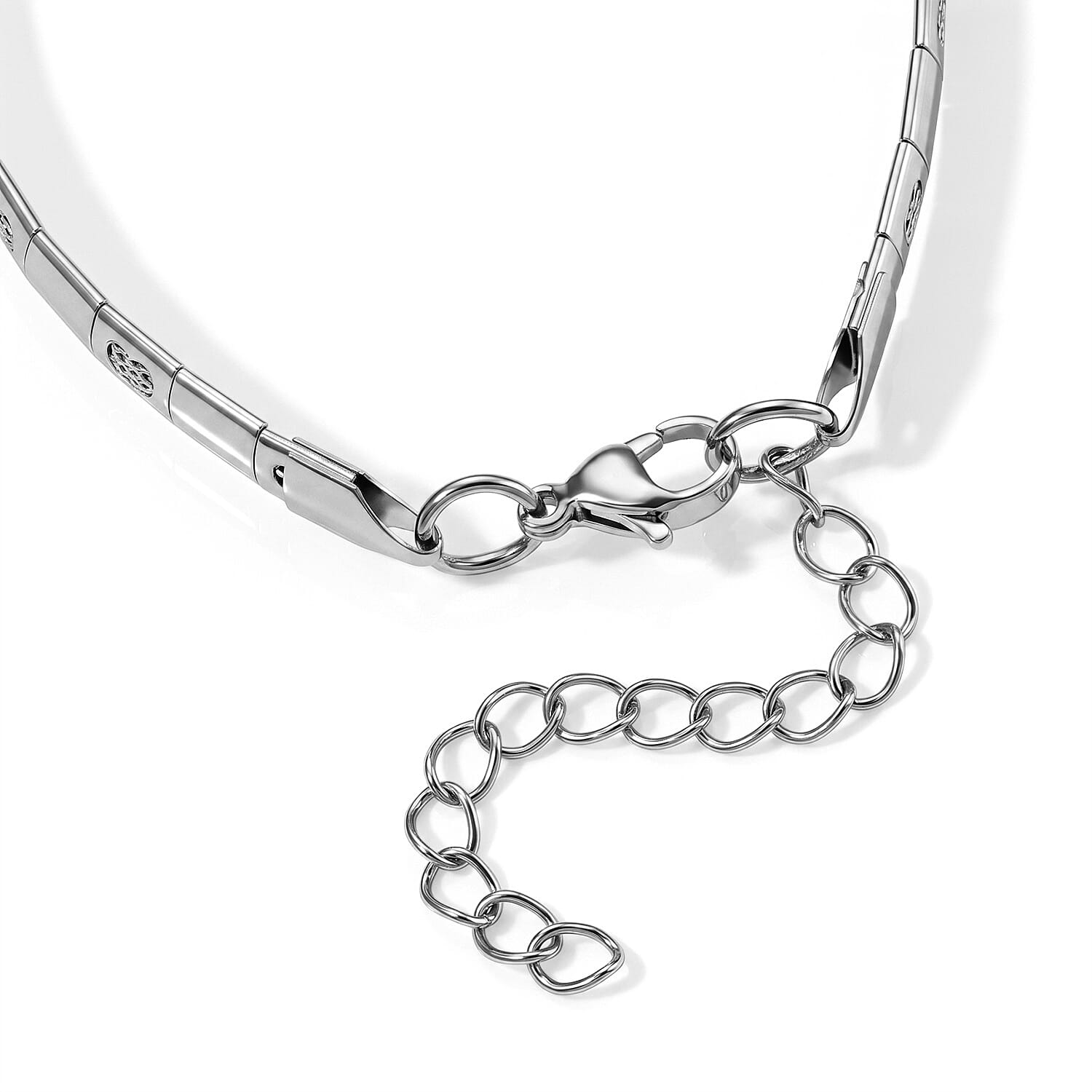 2 Piece Set - Fancy Necklace (20-22 Inches) and Bracelet (7.5-9.5In) in Stainless Steel