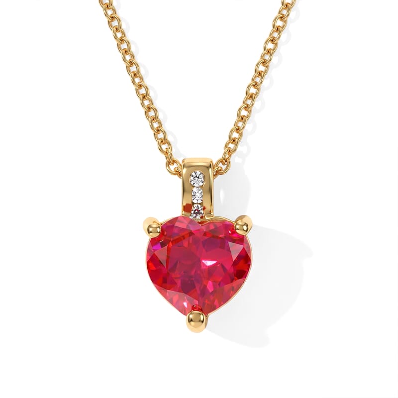 EverTrue Volcanic Triplet Quartz and Moissanite 4.00 ctw Pendant in 18K YG Plated with ION Plated YG Stainless Steel Necklace 20 Inches