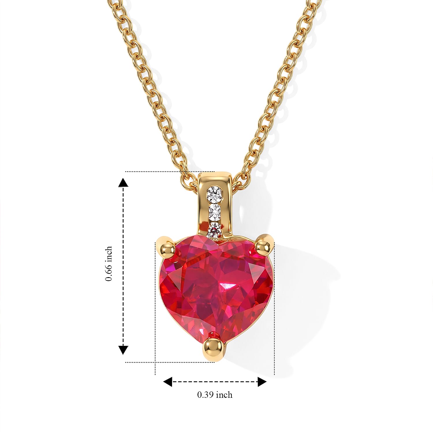 EverTrue Volcanic Triplet Quartz and Moissanite 4.00 ctw Pendant in 18K YG Plated with ION Plated YG Stainless Steel Necklace 20 Inches