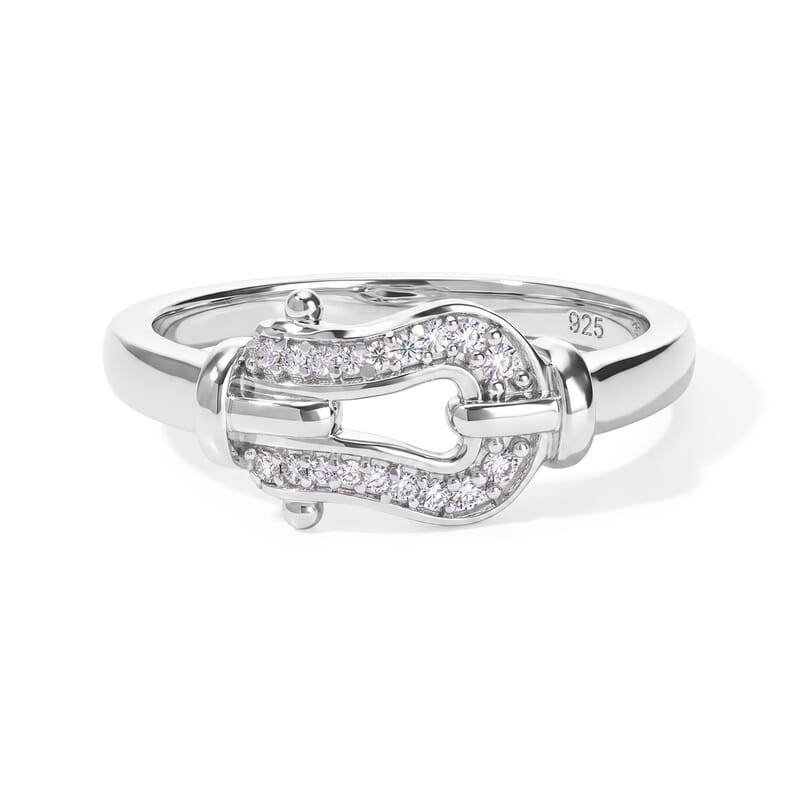 GP Trionfo Collection Diamond 0.25 ctw Set of 3 Stackable Ring in Rhodium Over Sterling Silver (Size 5.0)