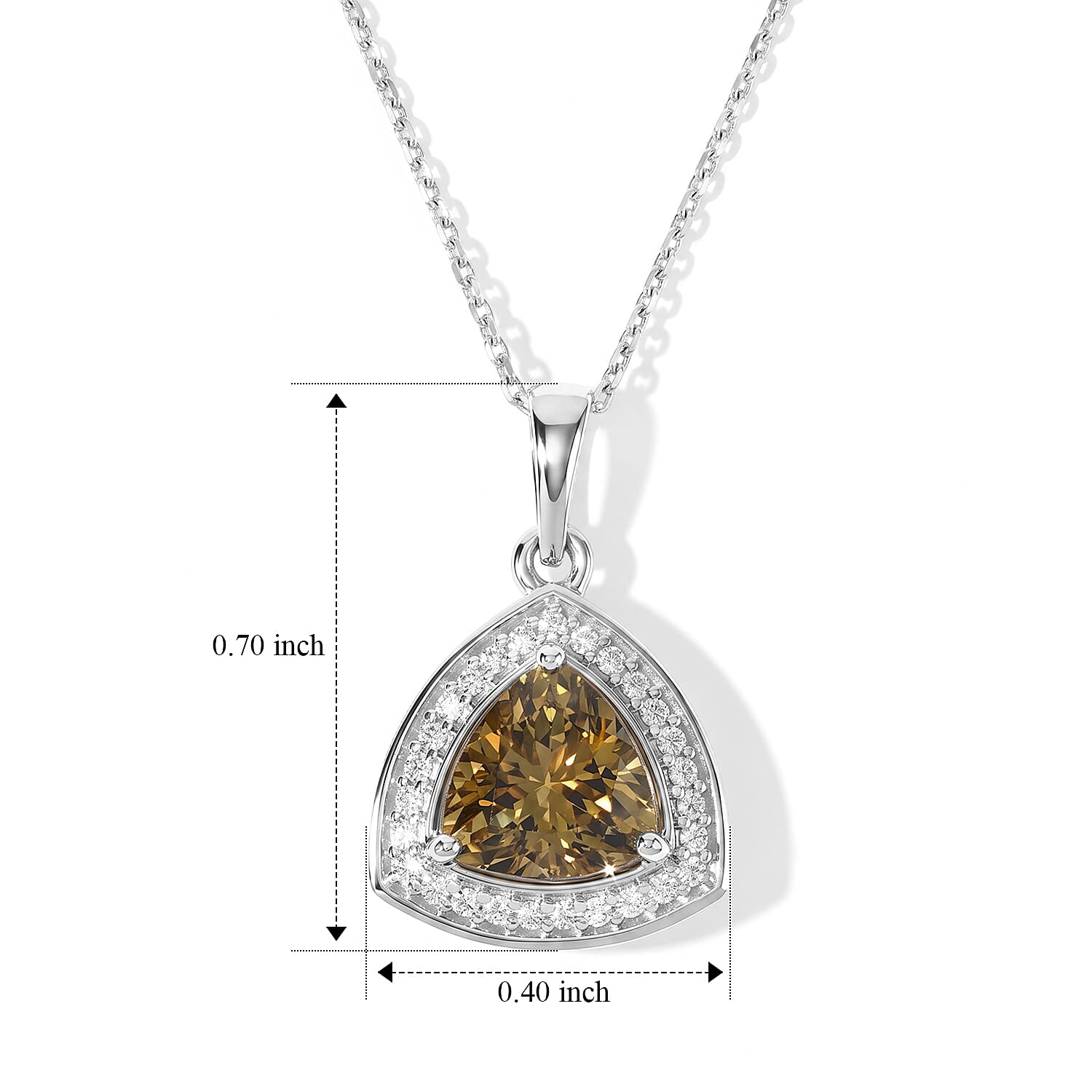 Luxoro Premium Golden Tanzanite and Diamond I2 1.30 ctw Pendant Necklace in 10K White Gold 20 Inches