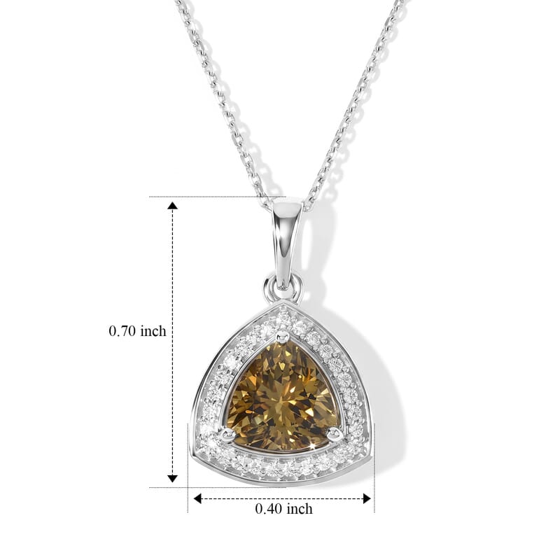 Luxoro Premium Golden Tanzanite and Diamond I2 1.30 ctw Pendant Necklace in 10K White Gold 20 Inches