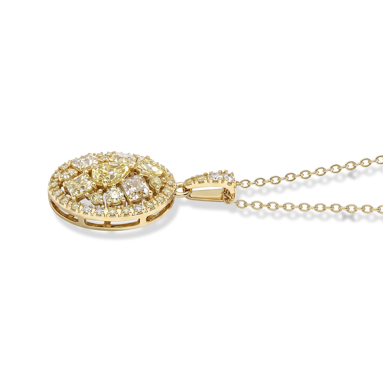 SGL Certified Luxoro Natural Yellow Diamond (I1-I2) 1.00 ctw Pendant Necklace in 10K Yellow Gold (18 Inches)