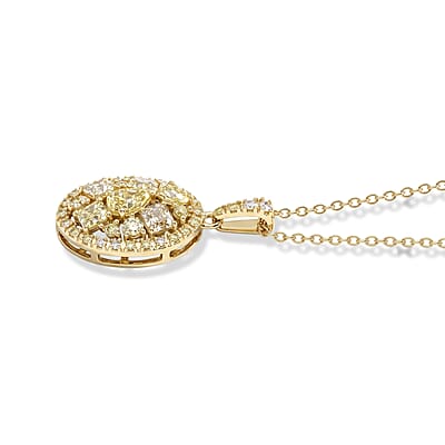 SGL Certified Luxoro Natural Yellow Diamond (I1-I2) 1.00 ctw Pendant Necklace in 10K Yellow Gold (18 Inches)