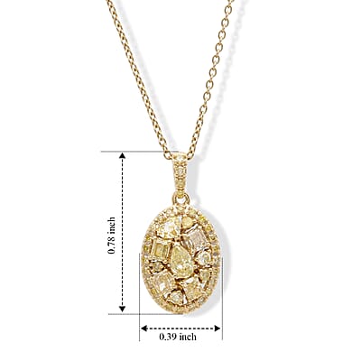 SGL Certified Luxoro Natural Yellow Diamond (I1-I2) 1.00 ctw Pendant Necklace in 10K Yellow Gold (18 Inches)