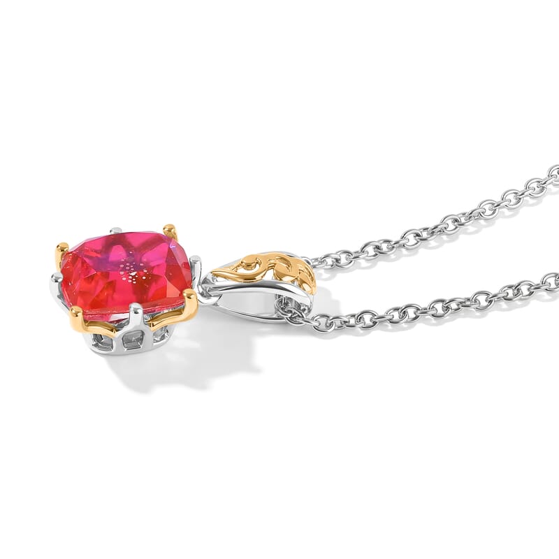 EverTrue Volcanic Triplet Quartz 12.75 ctw Earrings, Ring (Size 5.0), Pendant in 18K YG Plated and Platinum Bond with Stainless Steel Necklace 20 Inches