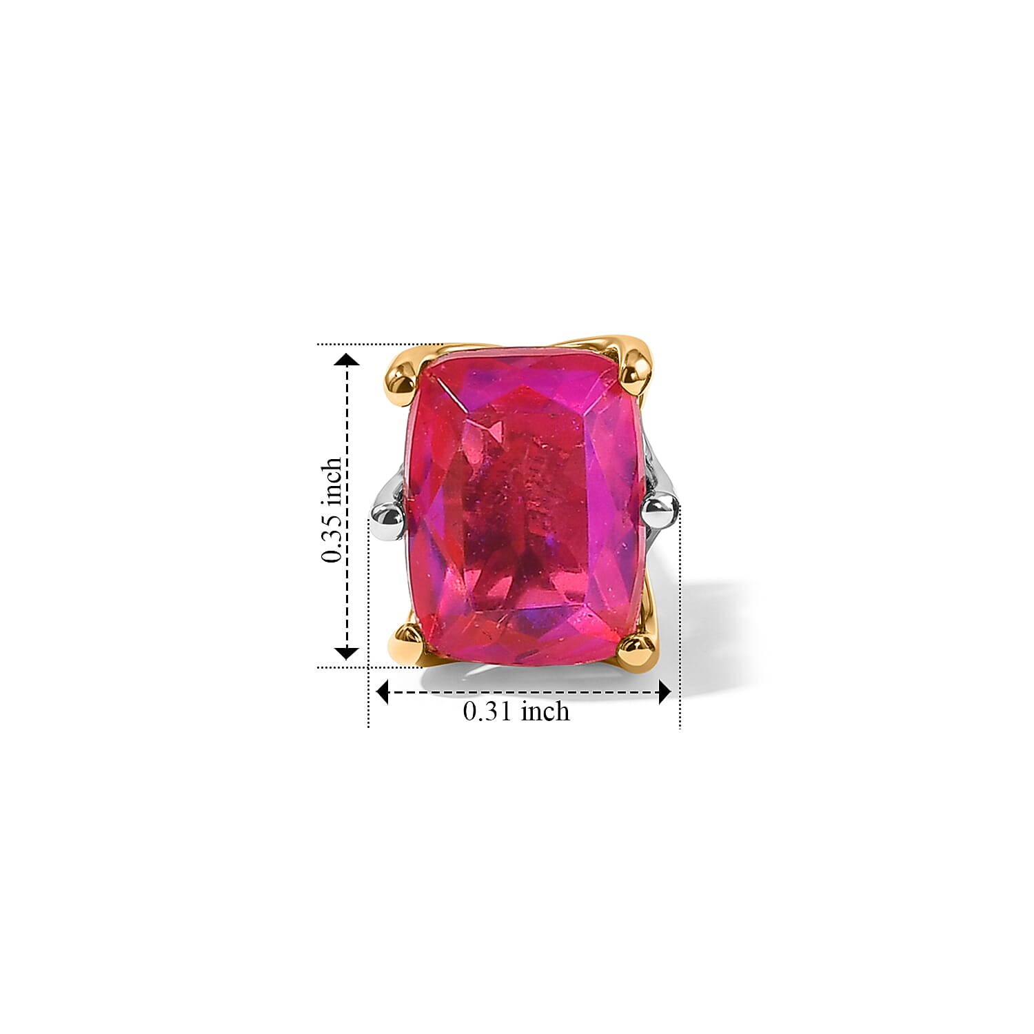 EverTrue Volcanic Triplet Quartz 12.35 ctw Earrings, Ring (Size 7.0), Pendant in 18K YG Plated and Platinum Bond with Stainless Steel Necklace 20 Inches