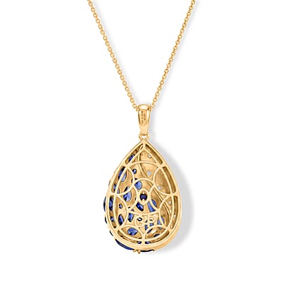 GP Premium Kashmir Kyanite 3.90 ctw Pendant Necklace (20 Inches) in 18K Vermeil Yellow Gold Over Sterling Silver