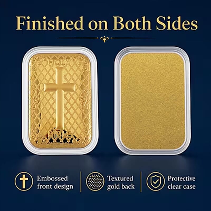 Set of 3 24K Gold Guardian German Shepherd, Holy Bible and Currency Embossed Sheet 31x45.5mm 30mg