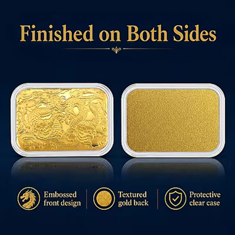 Set of 3 24K Gold Dragon, Blessed Mother and Eagle Crest Embossed Sheet 30mg