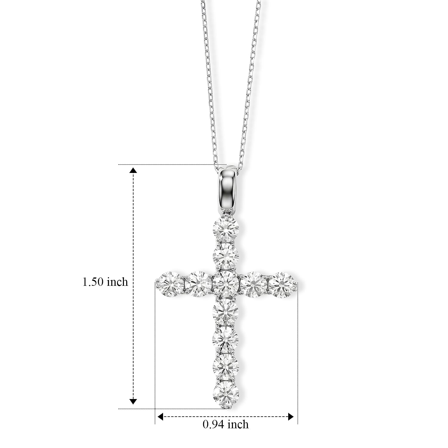 Moissanite 5.00 ctw Pendant Necklace (18 Inches) in Sterling Silver