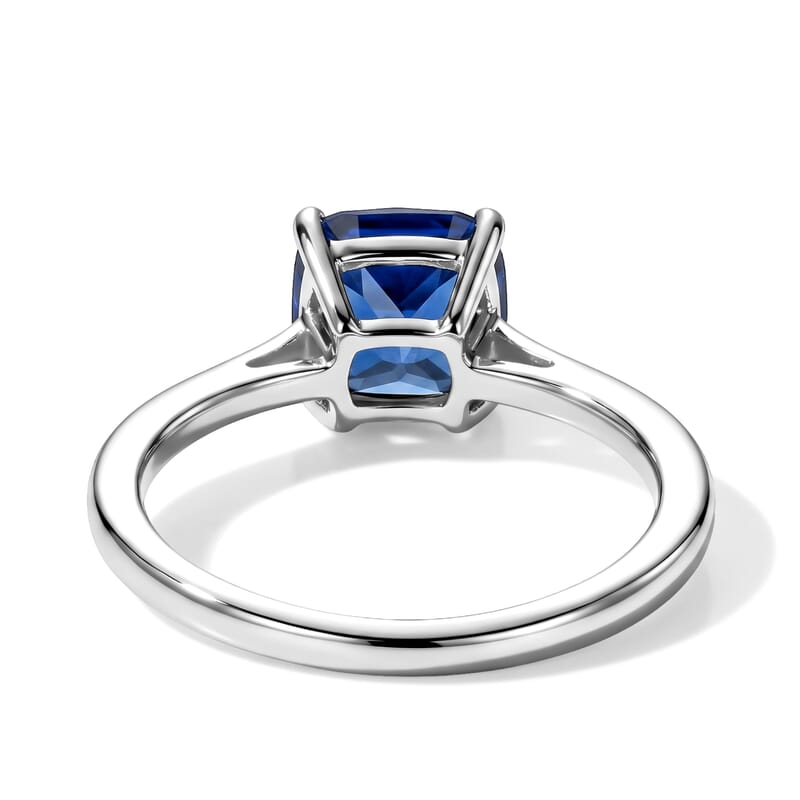 EverTrue Lab Created Blue Sapphire 7.00 ctw Set of 3 Earrings, Ring (Size 7.00) and Pendant in Platinum Bond with Stainless Steel Necklace 20 Inches