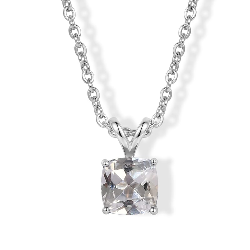 EverTrue Lab Created Sapphire 6.85 ctw Set of 3 Earrings, Ring (Size 7.0) and Pendant in Platinum Bond with Stainless Steel Necklace 20 Inches
