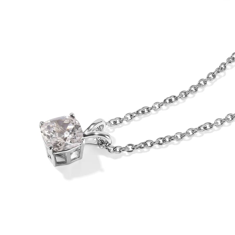 EverTrue Lab Created Sapphire 6.85 ctw Set of 3 Earrings, Ring (Size 7.0) and Pendant in Platinum Bond with Stainless Steel Necklace 20 Inches