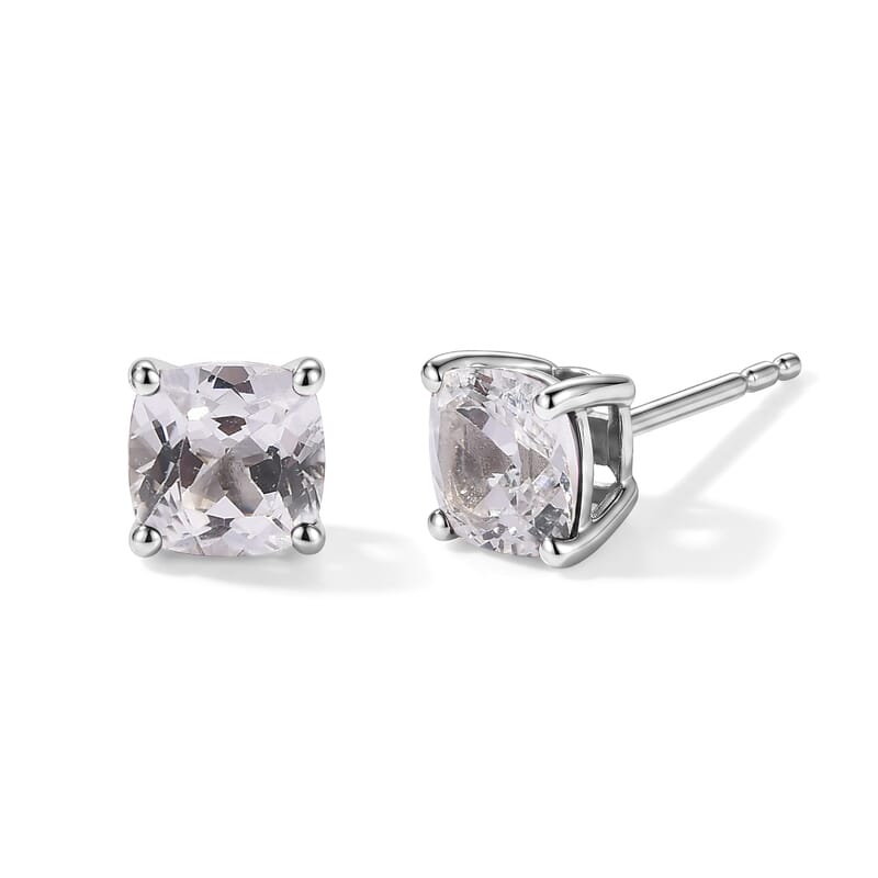 EverTrue Lab Created Sapphire 6.85 ctw Set of 3 Earrings, Ring (Size 7.0) and Pendant in Platinum Bond with Stainless Steel Necklace 20 Inches