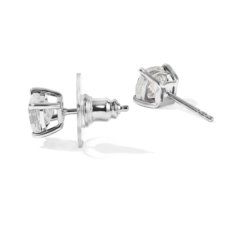 EverTrue Lab Created Sapphire 6.85 ctw Set of 3 Earrings, Ring (Size 7.0) and Pendant in Platinum Bond with Stainless Steel Necklace 20 Inches
