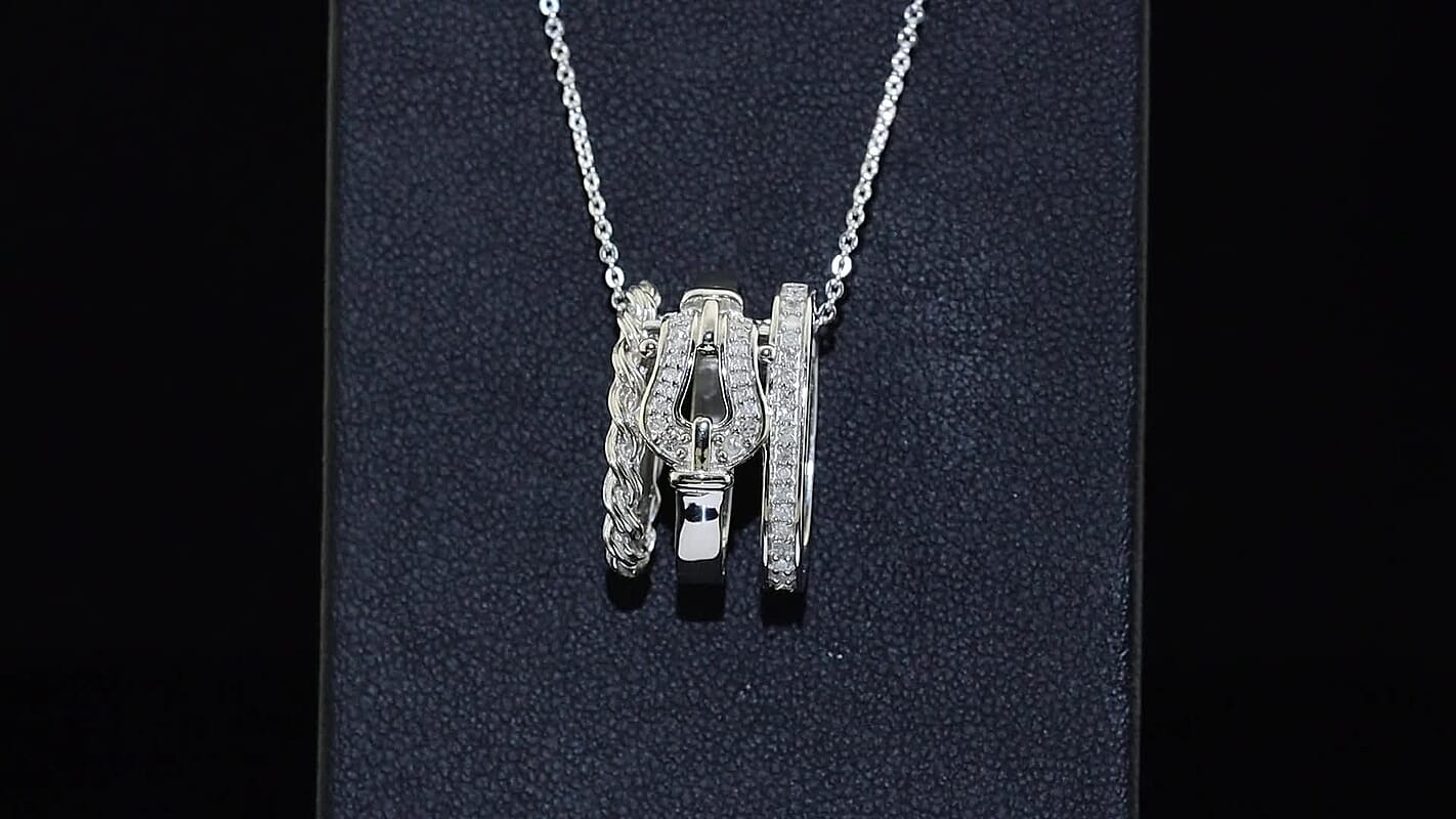 GP White Diamond 0.20 ctw Pendant Necklace in Rhodium Over Sterling Silver 20 Inches