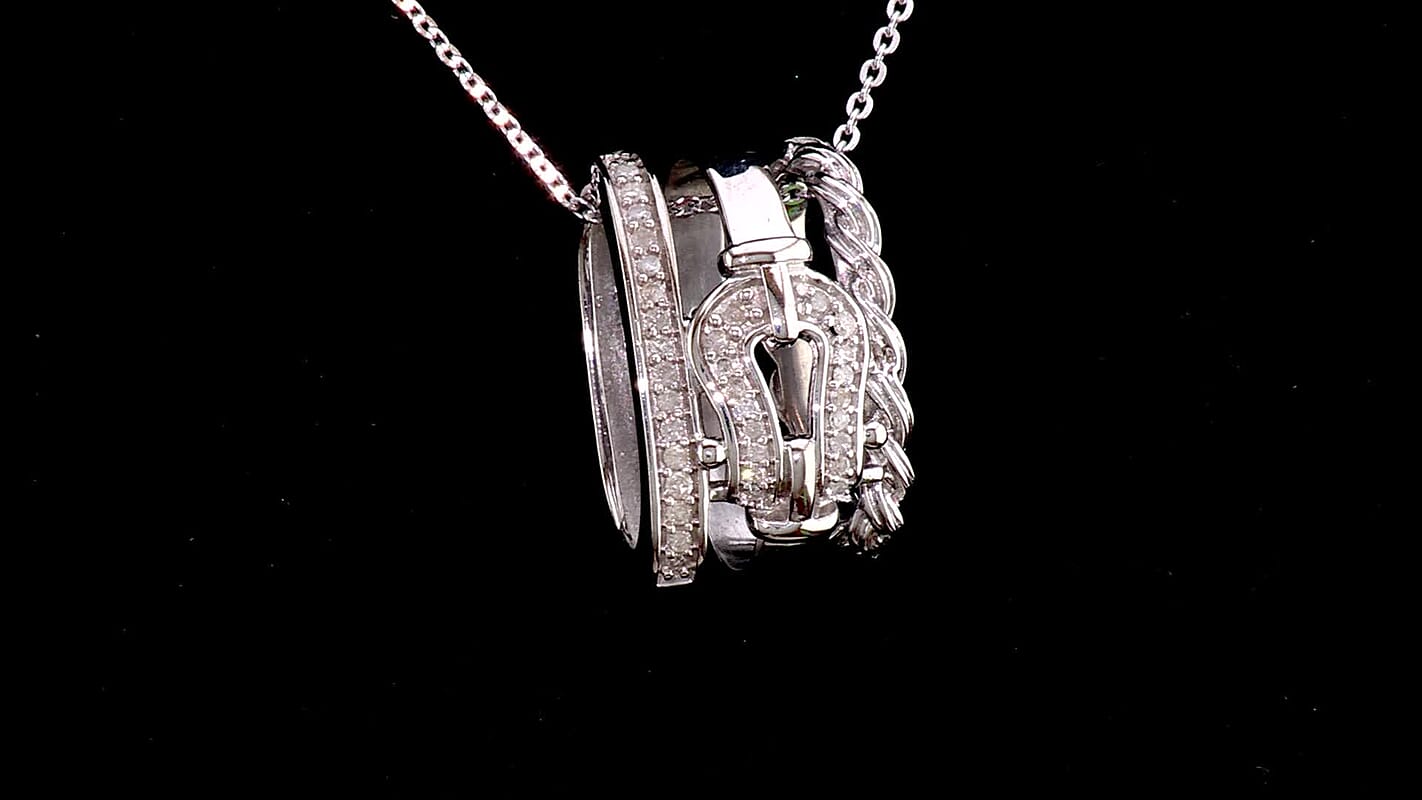 GP White Diamond 0.20 ctw Pendant Necklace in Rhodium Over Sterling Silver 20 Inches