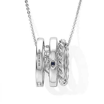 GP White Diamond 0.20 ctw Pendant Necklace in Rhodium Over Sterling Silver 20 Inches