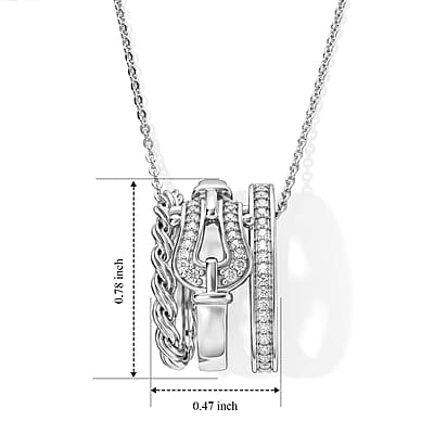 GP White Diamond 0.20 ctw Pendant Necklace in Rhodium Over Sterling Silver 20 Inches