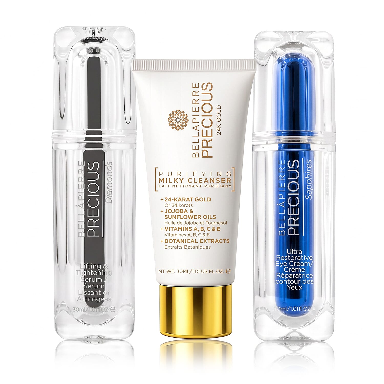 Ultra Restorative Eye Cream, Lifting & Tightening Serum and Full Size Purifying Milky Cleanser