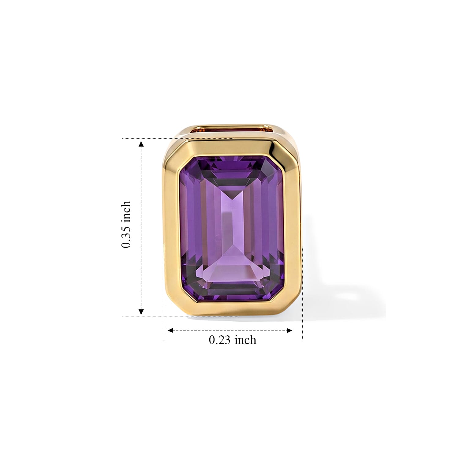 EverTrue African Amethyst 5.00 ctw Set of 3 Earrings, Ring (Size 5) and Pendant in 18K YG Plated with ION Plated YG Stainless Steel Necklace 20 Inches