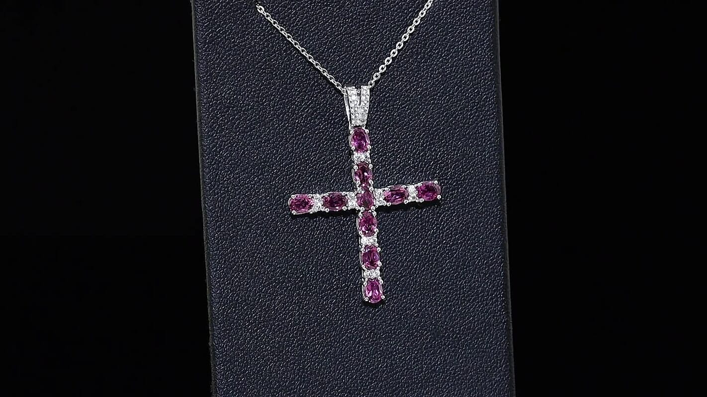 Pendant with Torn Chain 19DC (Size 20) in Rhodium Over Sterling Silver 2.74 ctw