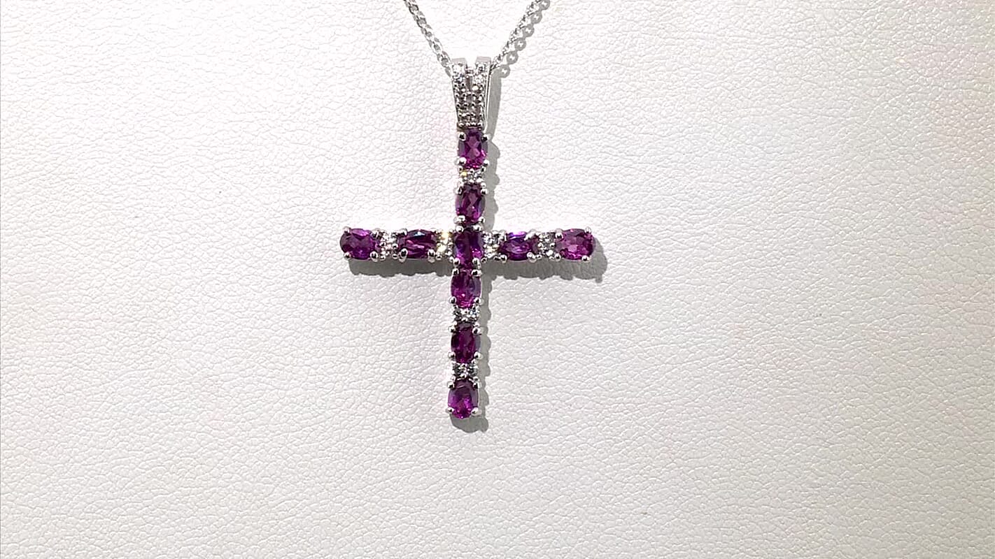 Pendant with Torn Chain 19DC (Size 20) in Rhodium Over Sterling Silver 2.74 ctw