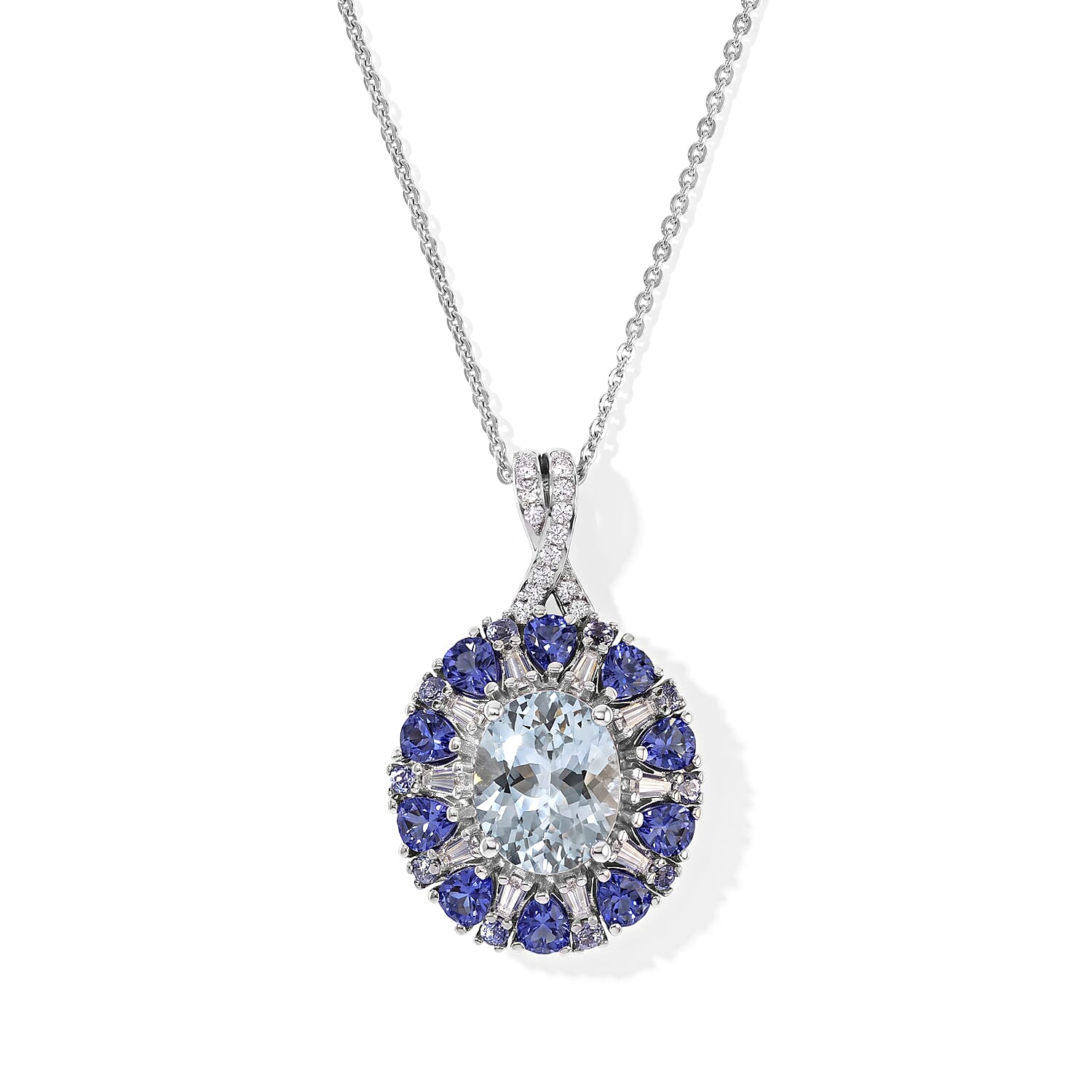 TLV D''Joy Chrome Diopside, Moissanite Pendant Necklace (20 Inches) in 18K Vermeil YG Over Sterling Silver 5.10 ctw