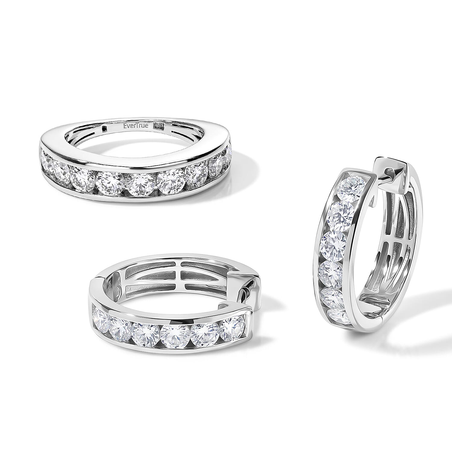 2 Piece Set - Band Ring and Full Hoop Earring Pure Yellow Brass 3.80 ctw